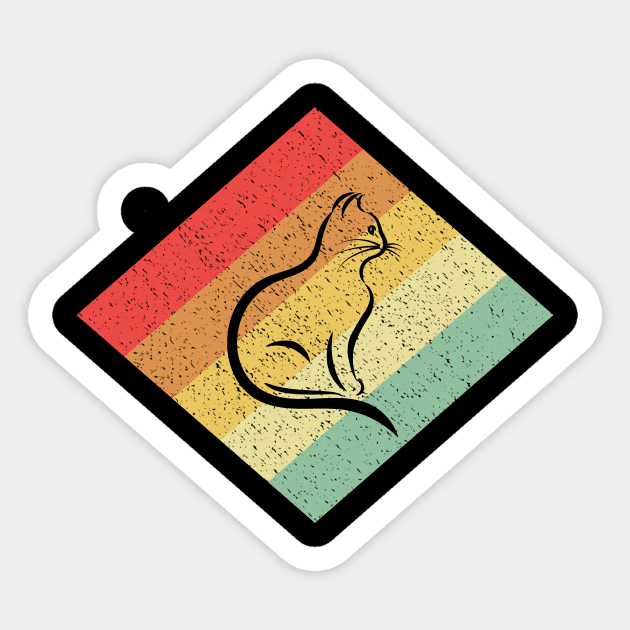 Retro Vintage 80s Cats Gift For Cat Owners and Cat Lovers Sticker by OceanRadar